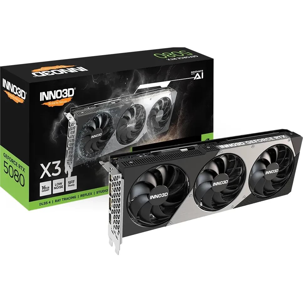 Inno3D GeForce RTX 5080 16GB GDDR7 X3 Videókártya (N50803-16D7-176068N)