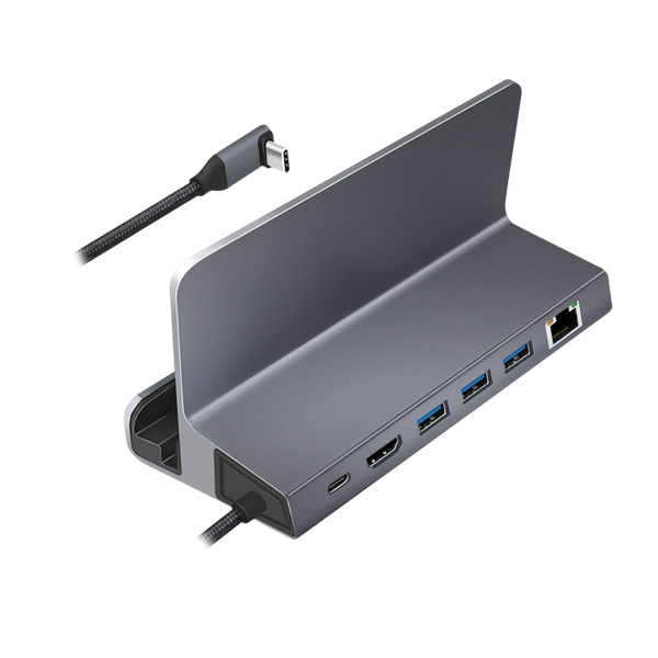 Logilink USB 3.2 Gen1 dokkoló és tartó, 6 port, USB-C PD, alumínium, ezüst (UA0408)