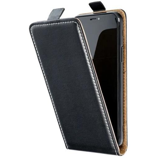 Gigapack Samsung Galaxy A54 5G (SM-A546) bőr hatású, lefelé nyíló fliptok fekete (GP-135834)