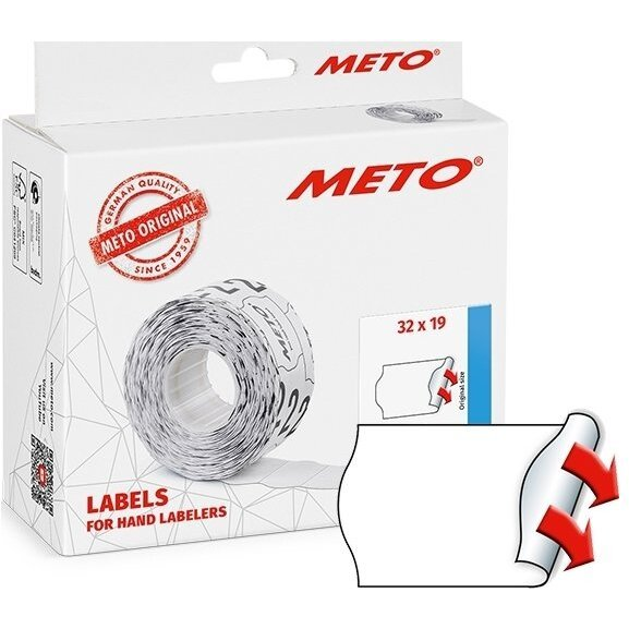 Acana Etiket Meto 32x19mm hvid permanent 1000stk/rul 10rul/pak - (10 stk.)