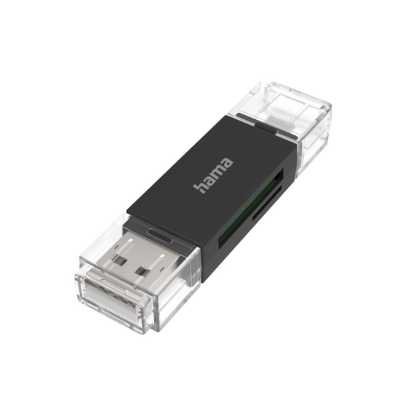Hama 00200130 geheugenkaartlezer USB/Micro-USB Zwart