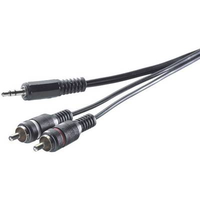 Jack - RCA audio kábel, 1x 3,5 mm jack dugó - 2x RCA dugó, 3 m, szürke, SpeaKa Professional 325225 (SP-1300900)