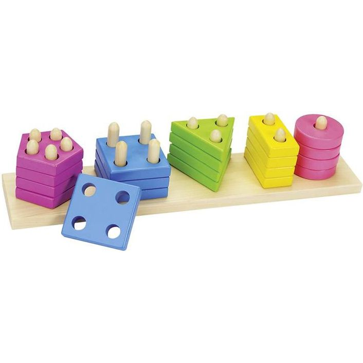 Goki Montessori Torony - Szín És Forma Válogató - 2 Éves Kortól, Fa, Többszínű (58927)