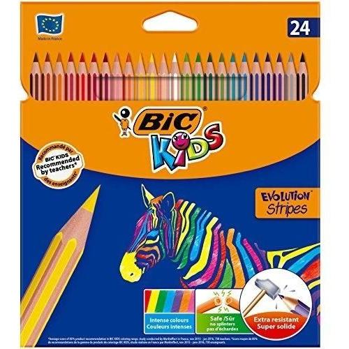 BIC Kids Evolution Stripes Színes ceruza készlet (24 db / csomag) (278799)