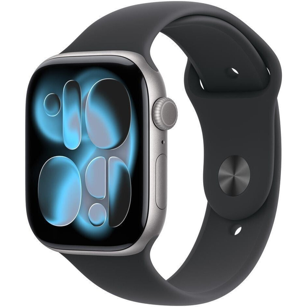 Apple Watch Series 11 GPS 46 mm алуминиев корпус в цвят астросив черен спортен каишка S/M