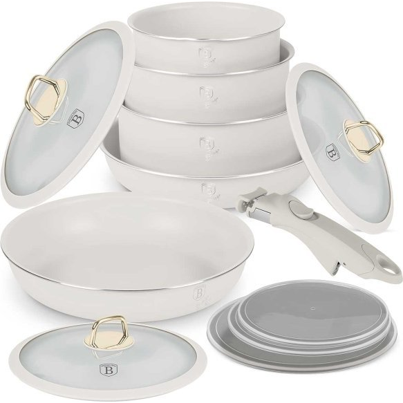 BerlingerHaus BH/8247 Sahara Collection 12 Részes Edénykészlet - Alumínium, Matt Krém (BH-8247)