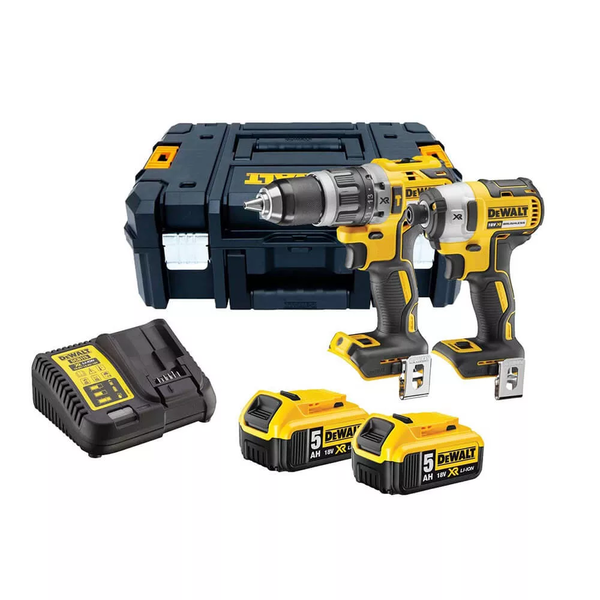 Dewalt Juego De Taladro Percutor Y Destornillador De Impacto 18v - 5ah - Dck266p2t