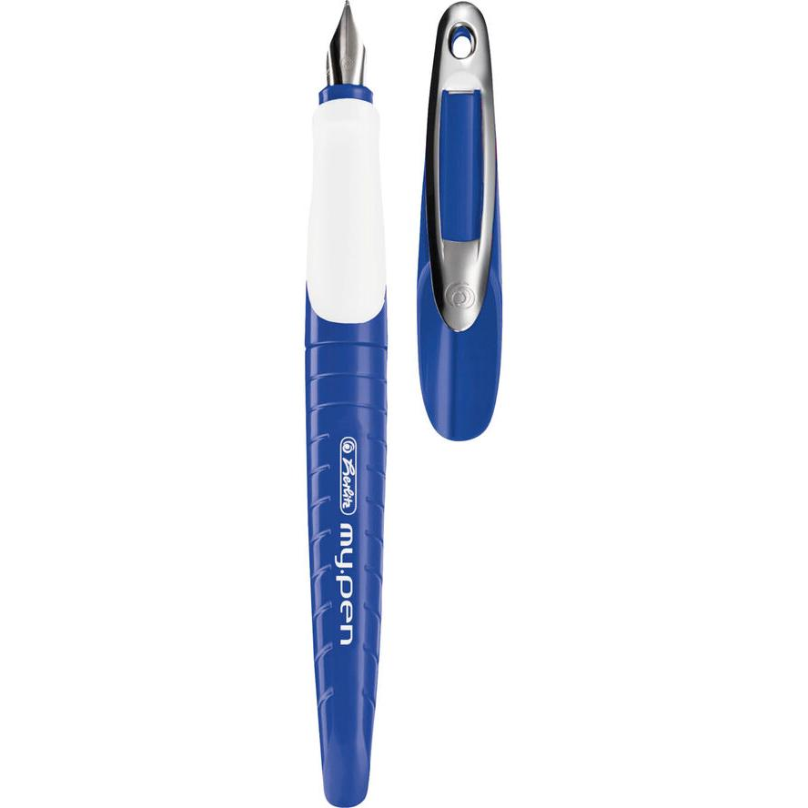 Herlitz Schulfüllhalter my.pen M-Feder blau/weiß+C106 (50046775) (50046775)