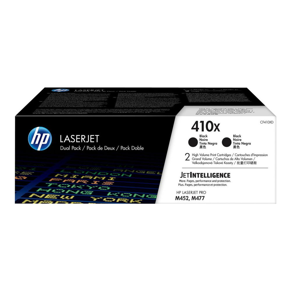 HP 410X - 2-pack - High Yield - black - original - LaserJet - toner cartridge (CF410XD) (CF410XD)