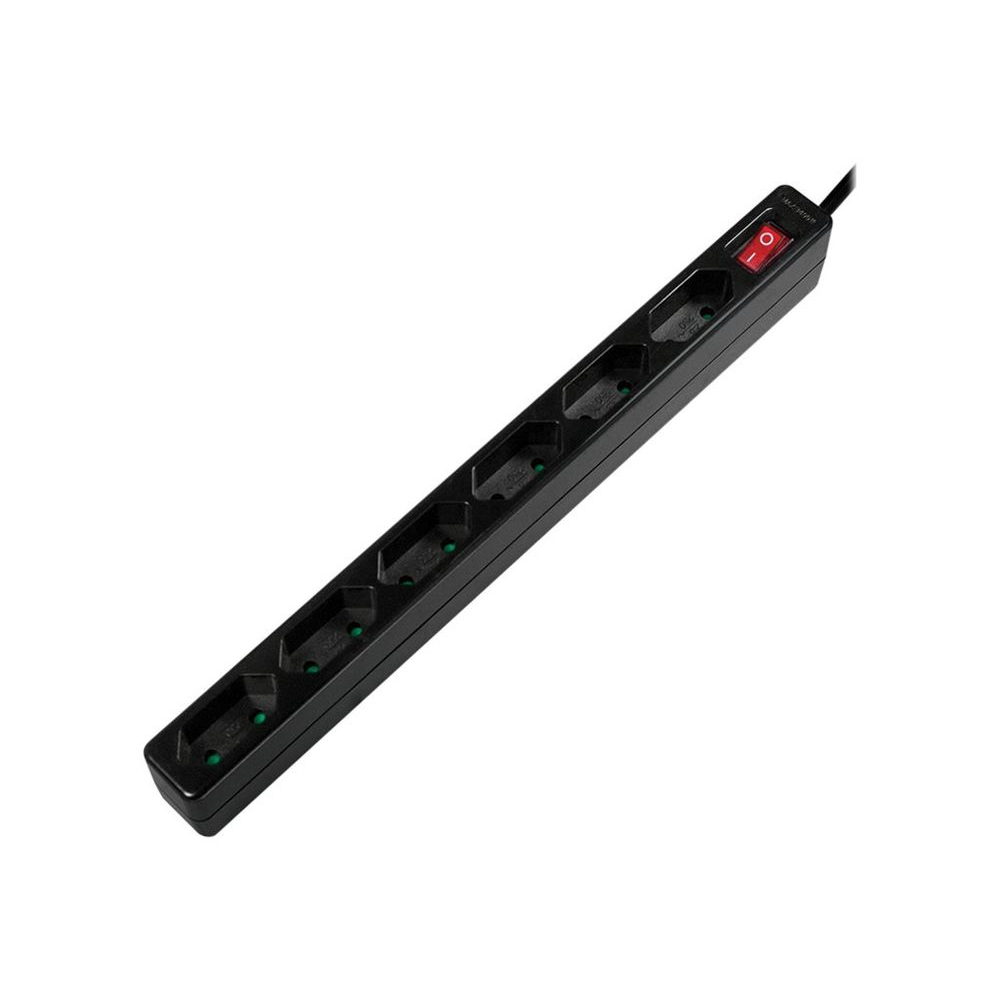 LogiLink LPS232B Elosztó kapcsolóval 6 részes Fekete Euro dugó 1 db (LPS232B)