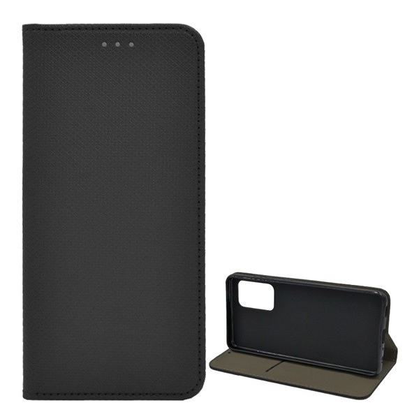 Tok álló, bőr hatású (FLIP, oldalra nyíló, asztali tartó funkció, rombusz minta) FEKETE [Samsung Galaxy A52s 5G (SM-A528)] (5996591032757)