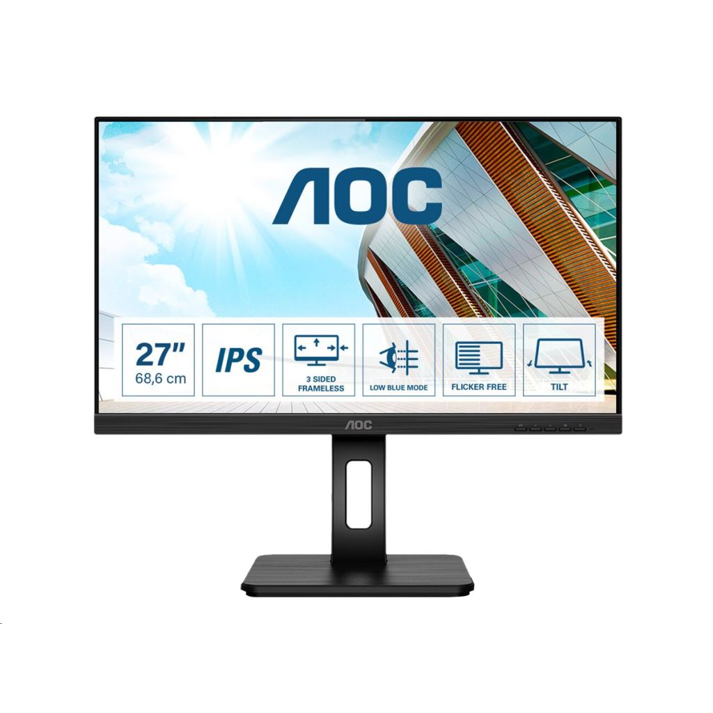 AOC 27P2Q 27" Full HD IPS Monitor Pivot funkcióval (27P2Q)