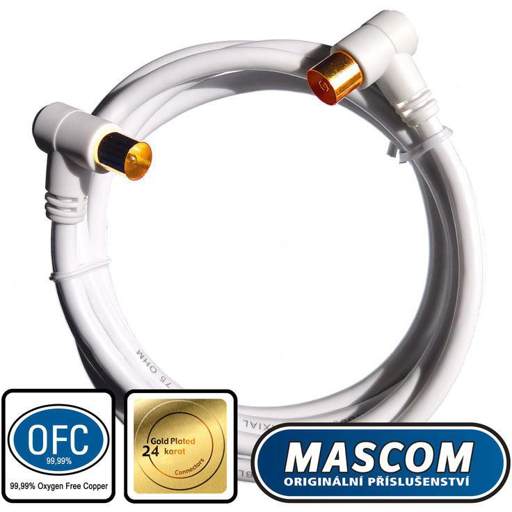 Mascom antennakábel 7274-015, ferde IEC csatlakozókkal 1,5 m (M16d8a)
