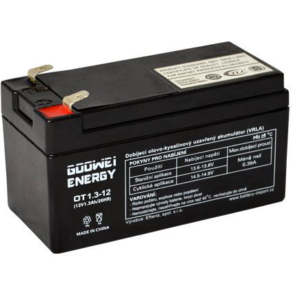 GOOWEI ENERGY Karbantartásmentes ólomakkumulátor OT1.3-12, 12V, 1,3Ah (OT1.3-12)