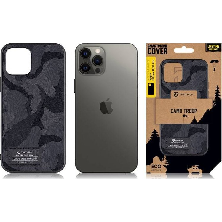 Tactical Camo Troop Apple Iphone 12/12 Pro hátlap tok, fekete (8596311209291)