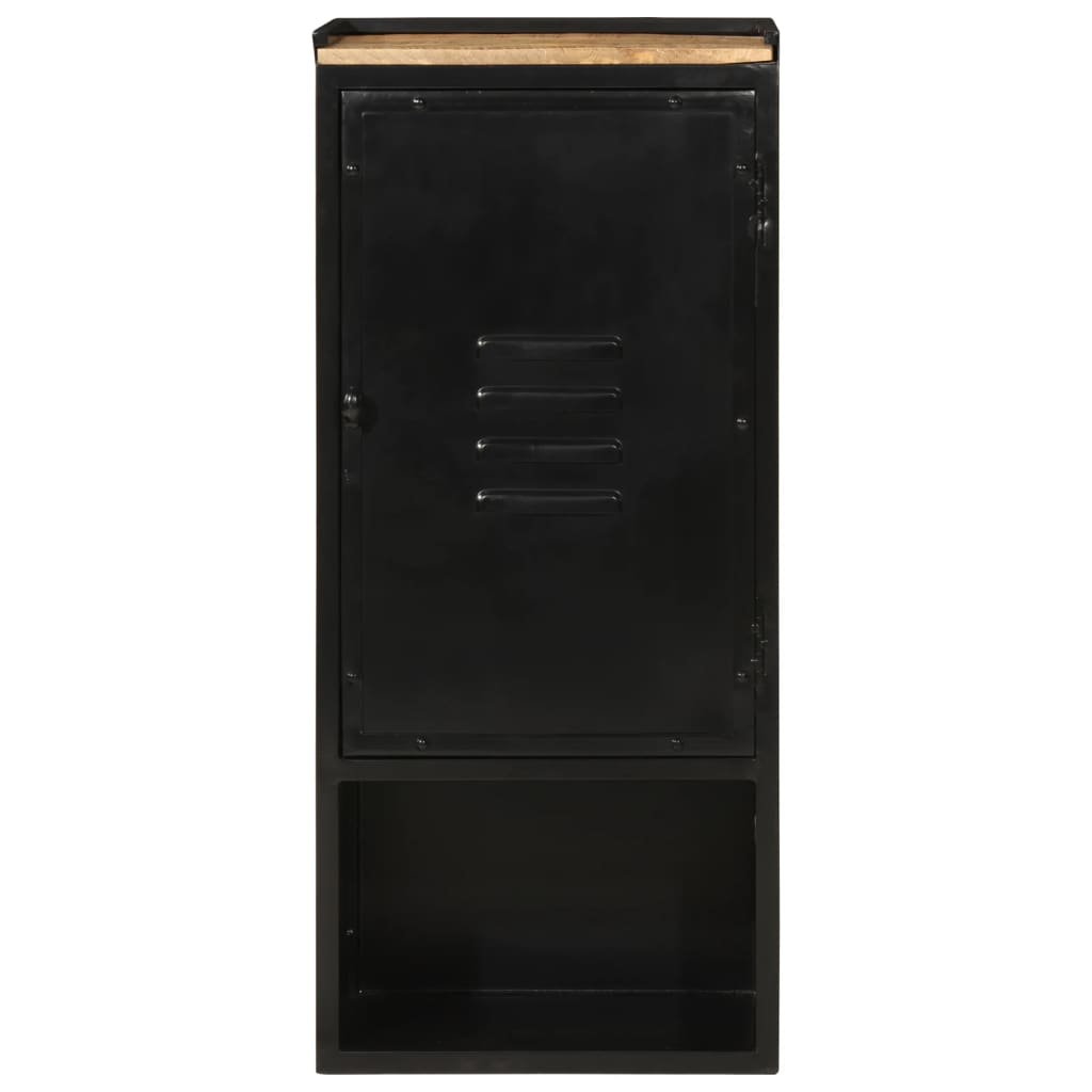 vas és tömör mangófa fürdőszobai szekrény 40 x 27 x 90 cm (358562)