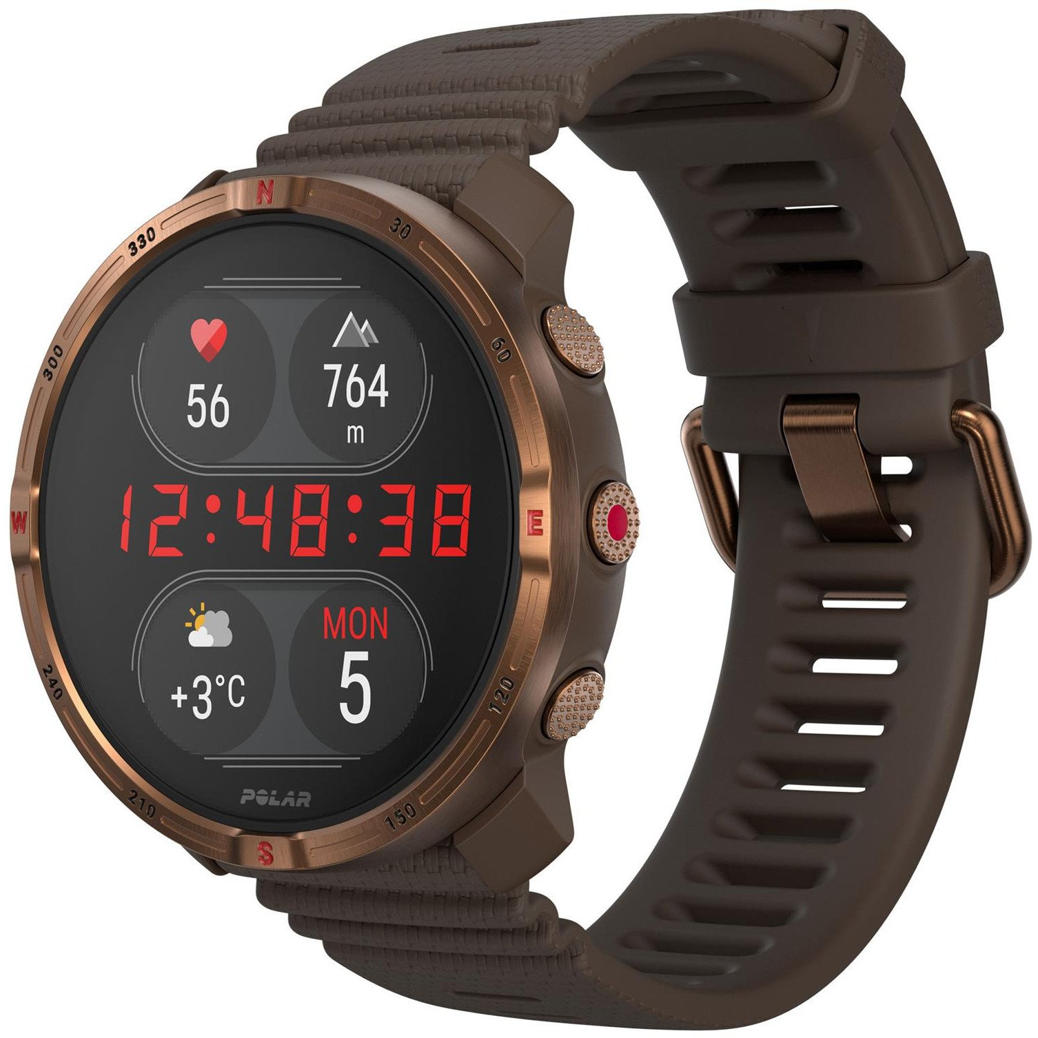 Polar Grit X2 Okosóra Rézbarna Bőrszíjjal S-L (GRIT X2 BRN S-L)