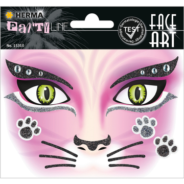 HERMA Face Art Sticker Pink Cat