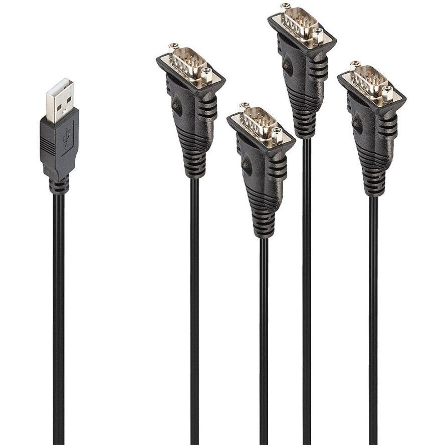 Lindy 42675 soros kábel Fekete 0,94 M USB A típus DB-9 (42675)