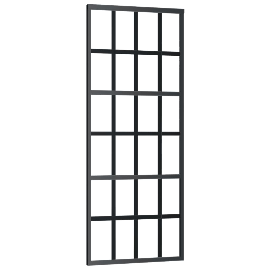 fekete ESG üveg és alumínium tolóajtó 76 x 205 cm (151020)