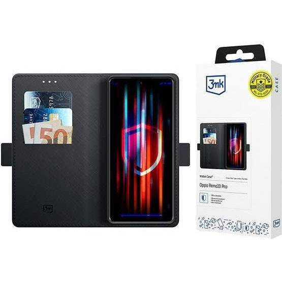 3mk Wallet Könyvtok Kártyatartóval Oppo Reno 10 Pro - Fekete