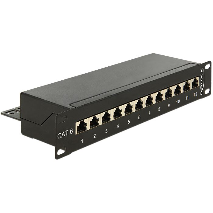 Delock 10 Patch Panel 12 portos Cat.6 fekete (43297) (DE43297)