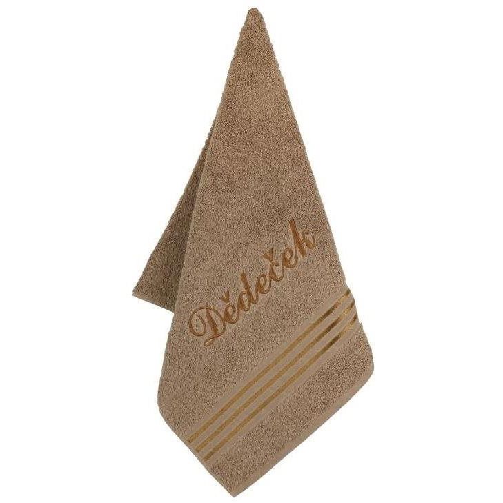 BELLATEX s. r. o. Terry towel 50×100 Line L/715 brown with embroidery Grandfather (7895)