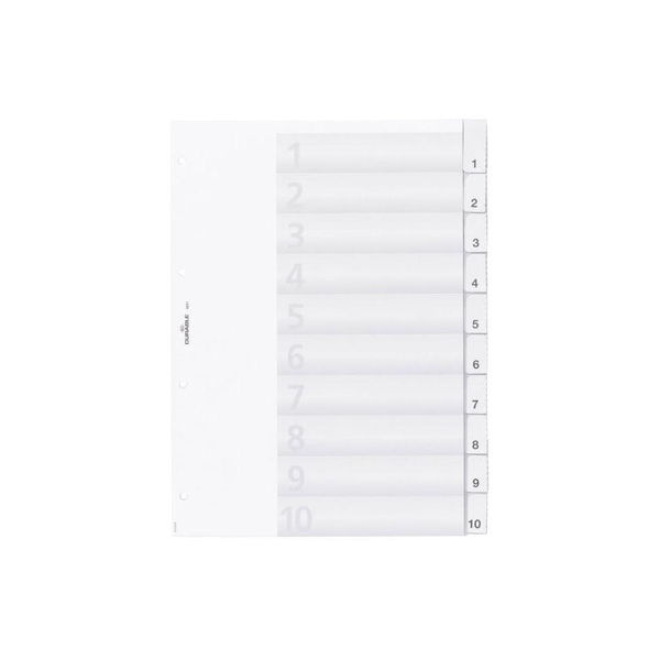 DURABLE Register A4 mit umschweißten Taben 10tlg. Transp