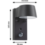 Kinkiet Paulmann Kinkiet zewnętrzny CAPEA LED 6W 450lm 2200-3000K czujnik ruchu+zmierzchu IP44 czarny 230V czarny aluminium