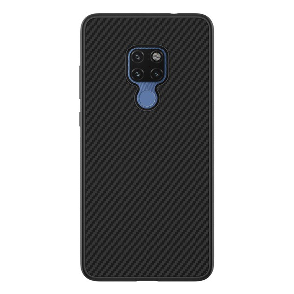 NILLKIN SYNTHETIC FIBER műanyag telefonvédő (környezetbarát, karbon minta) FEKETE [Huawei Mate 20] (5996457820993)
