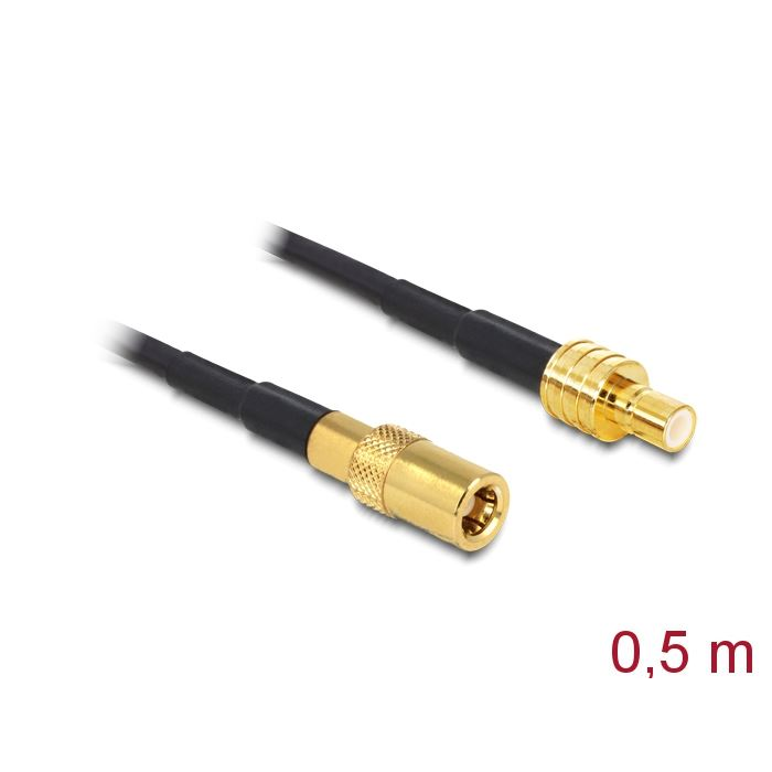Delock SMB plug > SMB jack RG-174 antenna kábel 0.5m (88732) (del88732)