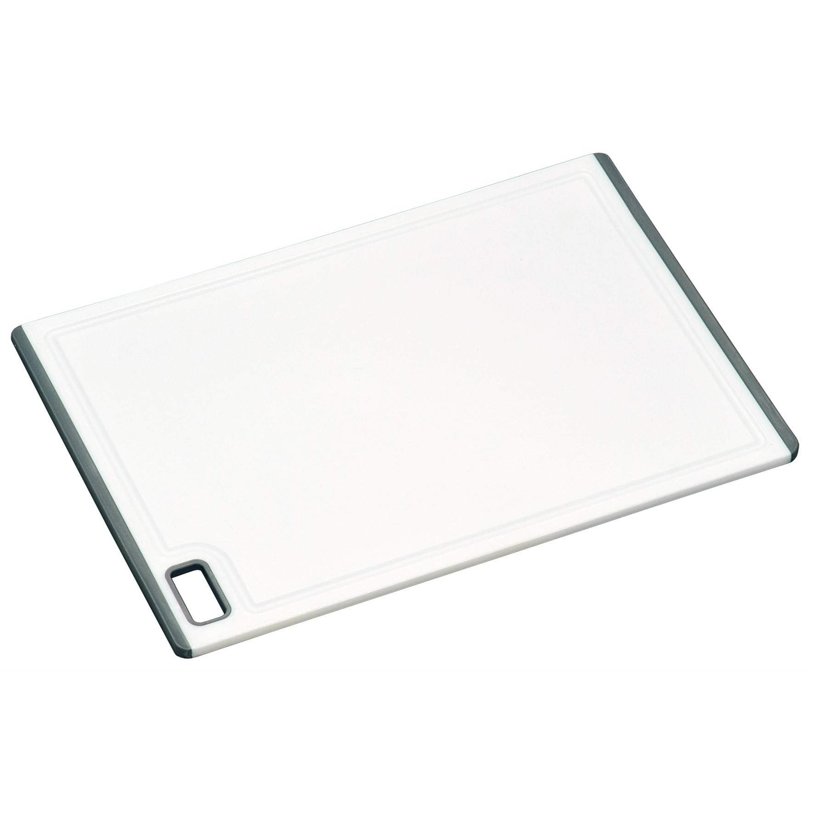 Kesper Műanyag vágódeszka, fehér, csúszásgátló gumi, 36×25 cm (30891)
