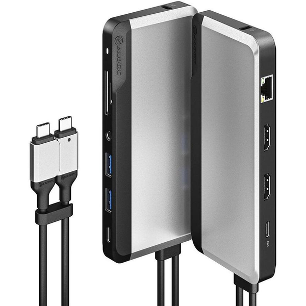 ALOGIC U2CSH-SGR laptop dock & poortreplicator Bedraad USB 3.2 Gen 1 (3.1 Gen 1) Type-C Zwart, Zilver