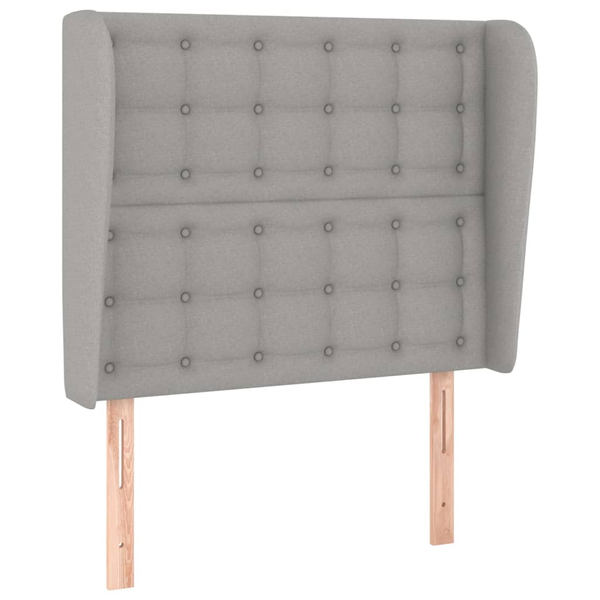 vidaXL vidaXL Zagłówek uszak, jasnoszary, 93x23x118/128 cm, tkanina