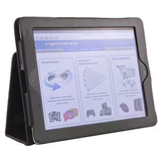 Esperanza ET168 Tok+állvány iPad 2 /iPad3 - Fekete (ET168 - 5901299902745)