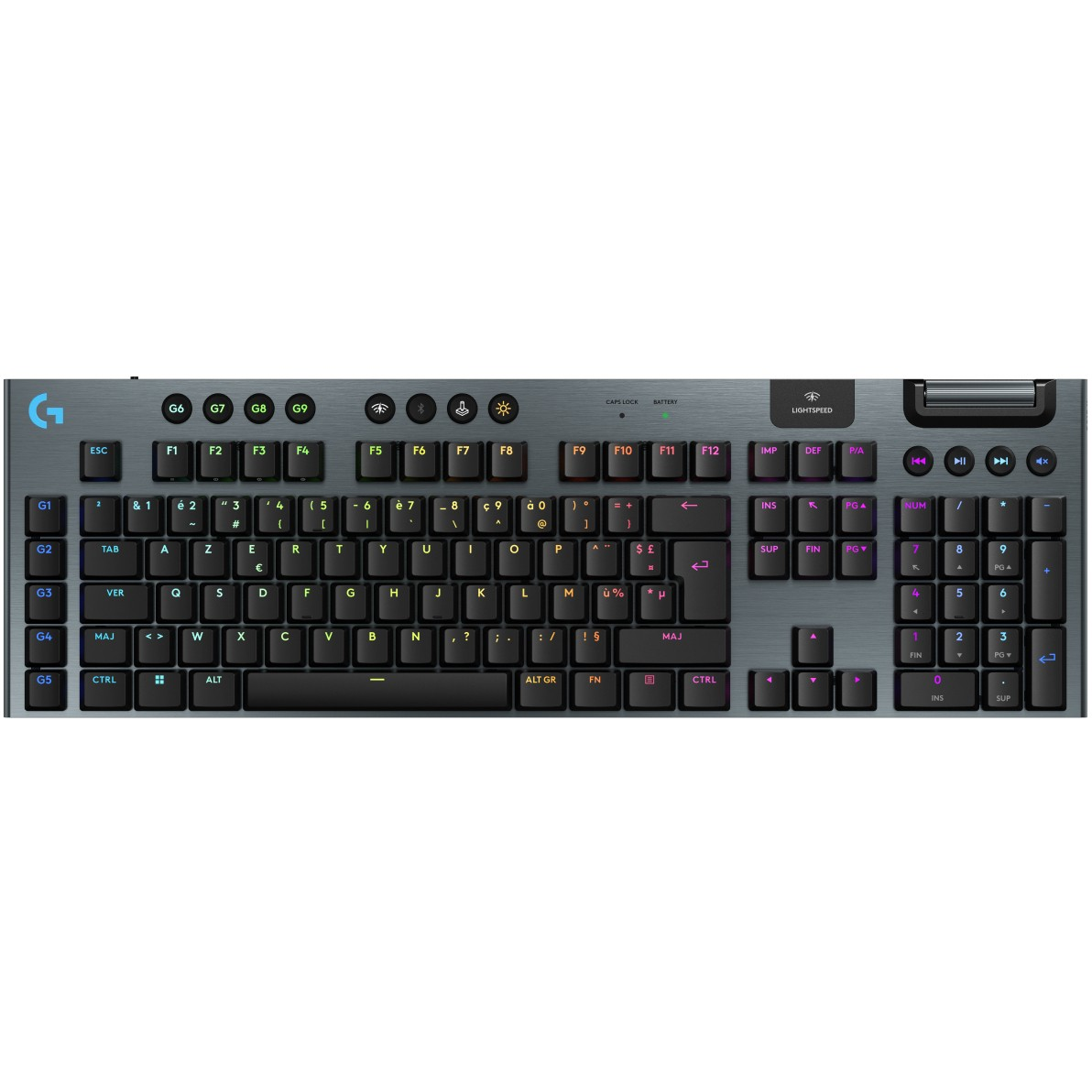 Клавиатура Logitech G915 X LIGHTSPEED — 920-012672, френска подредба, черна