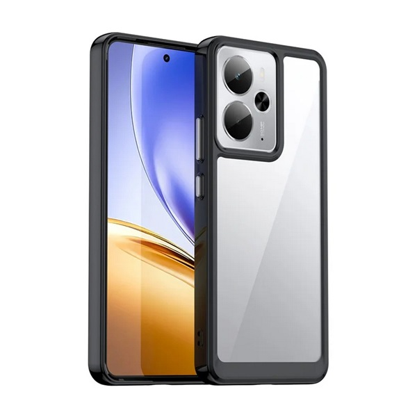 Szilikon telefonvédő (ütésállóság, átlátszó hátlap) FEKETE Realme 14T / 14 "Gigapack csomagolás" (GP-169940)