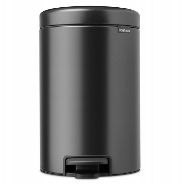 Brabantia NewIcon pedálos hulladékgyűjtő szagmentesen záródó Soft-Close fedél, műanyag tartály, 12L - X méret, acél, magabiztos szürke - 233487