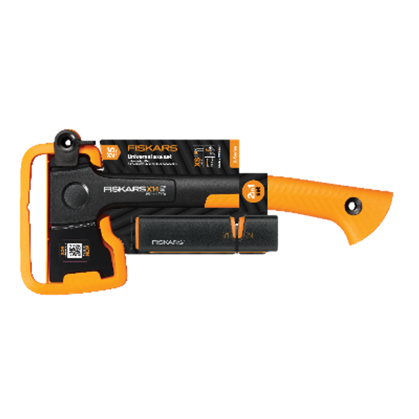 FISKARS X-SERIES X14 Tesařské sekery na dřevo + Keramická bruska