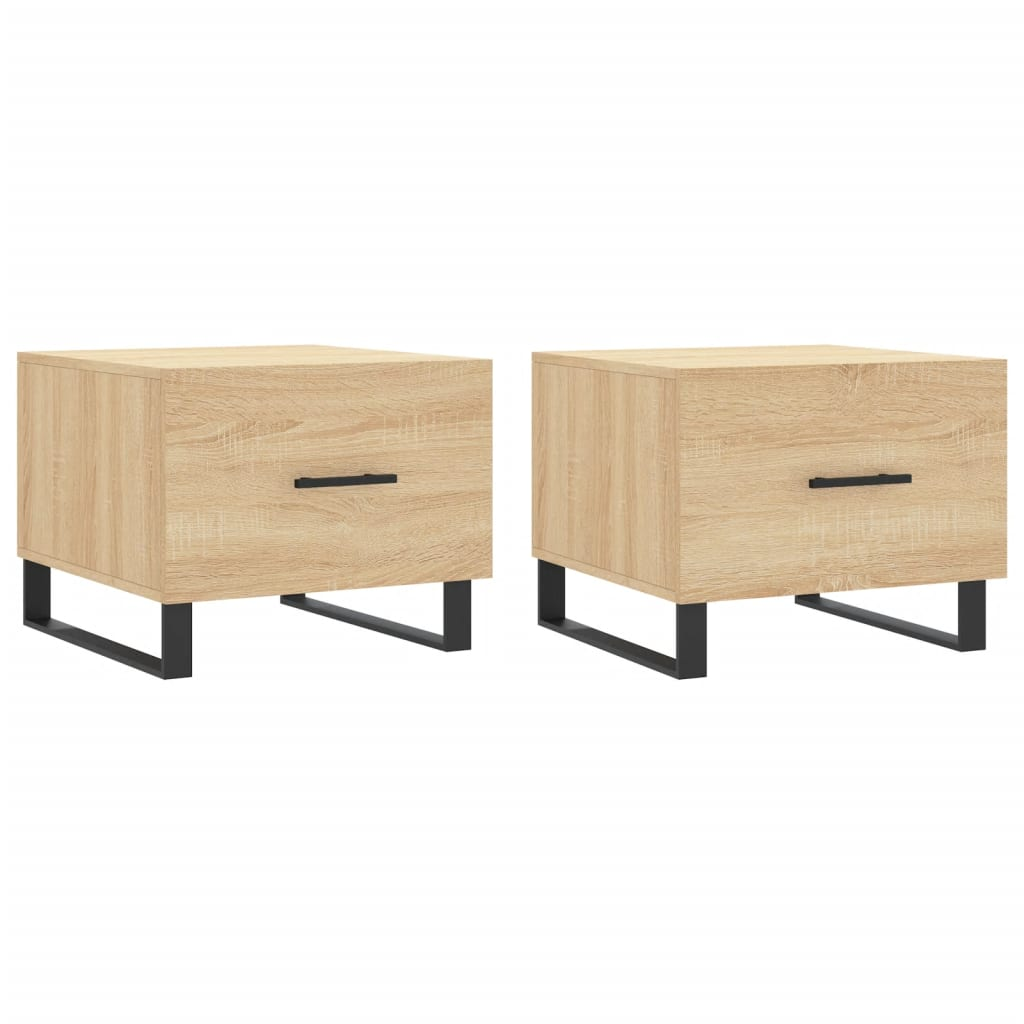 2 db sonoma tölgy szerelt fa dohányzóasztal 50 x 50 x 40 cm (829451)
