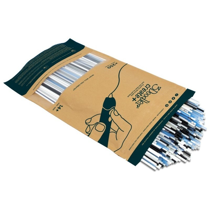 3Doodler CREATE FILAMENT PLA 5 COLORS PL-MIX1 Polilaktánsav (PLA) Kék, Szürke, Vörös, Átlátszó, Fehér 2 g (PL-MIX1-250)