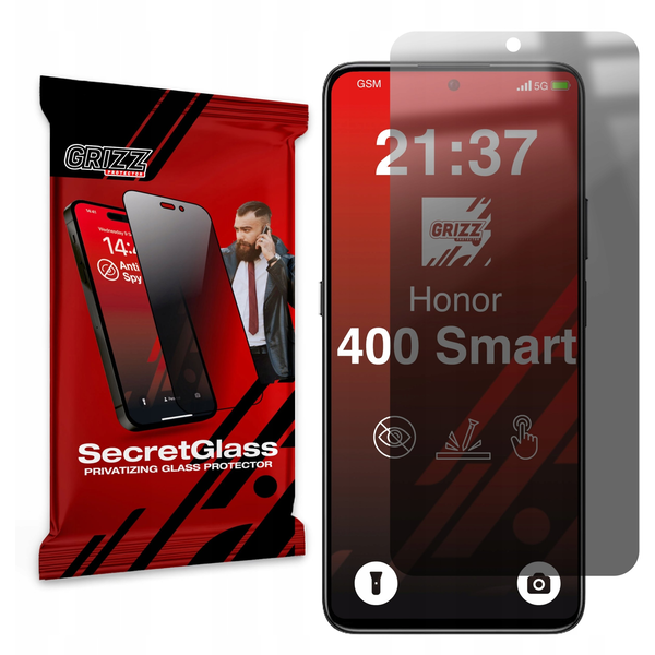 Matowe szkło prywatyzujące GrizzGlass SecretGlass do Honor 400 Smart