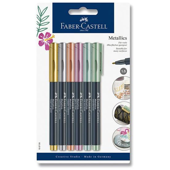 Faber-Castell Metallics markerek, 6 fémes szín (4005401607069)
