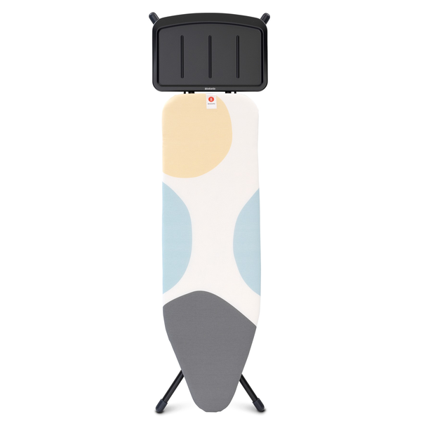 BRABANTIA Solid Steam Unit Holder vasalódeszka 1240x380mm - B méret. fix vasalótálca gőzállomásokhoz. D=22mm fekete váz. tavaszi buborékok huzat - 134425