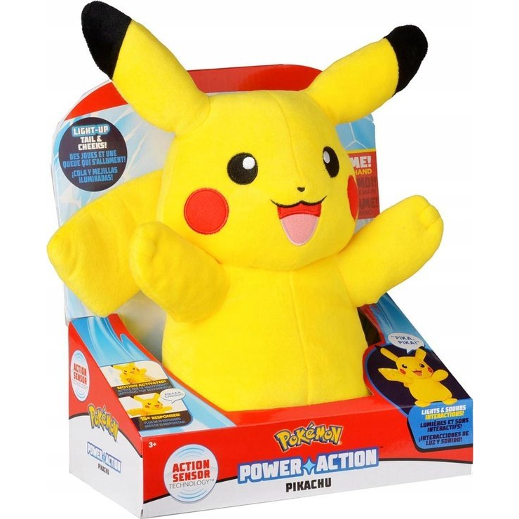 Jazwares Pokemon Power Action Pikachu interaktív plüssfigura 25cm (PKW4185)