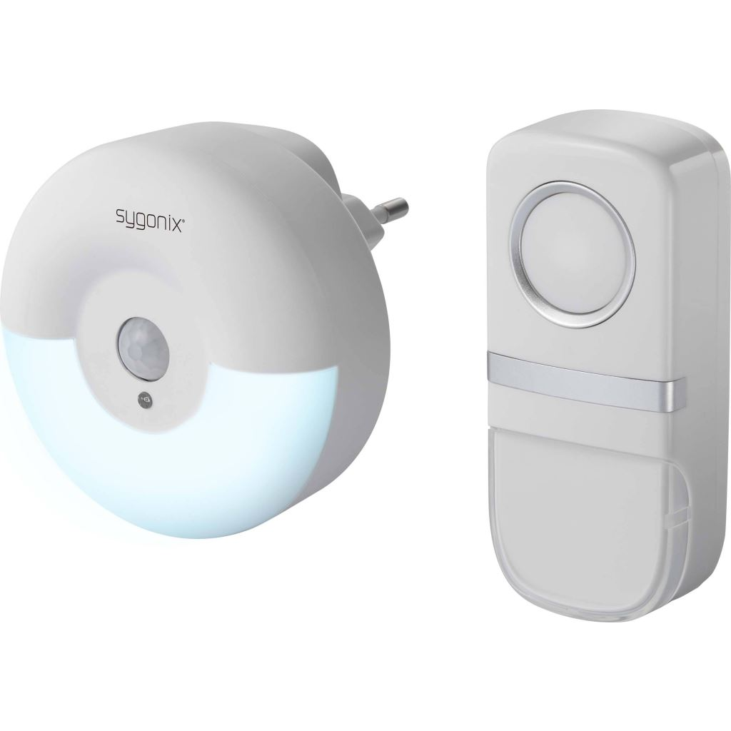 Sygonix Rádiójel vezérlésű csengő teljes készlet vakuval, mozgásérzékelővel, névtáblával (SY-4510762) (SY-4510762)