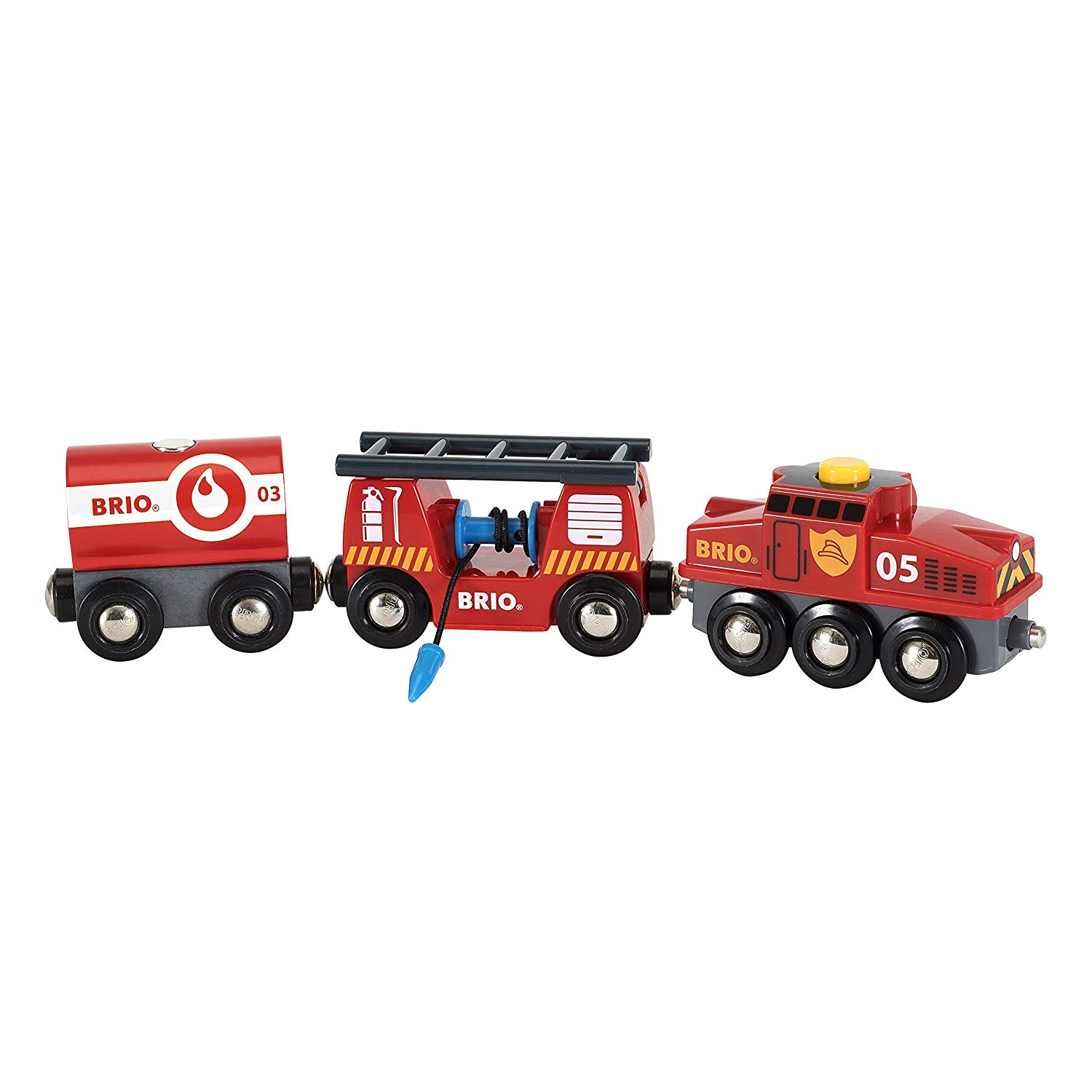 BRIO World Sürgősségi tűzoltó vonat - Piros (33844)