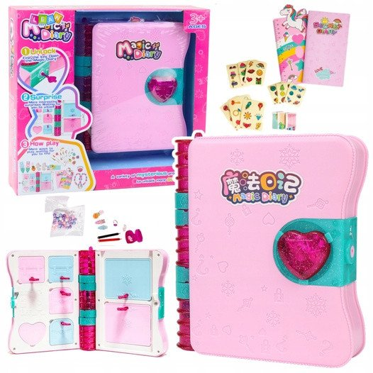 Secret Diary Padlock Jegyzetdoboz Kulcs Tartozék Rózsaszín