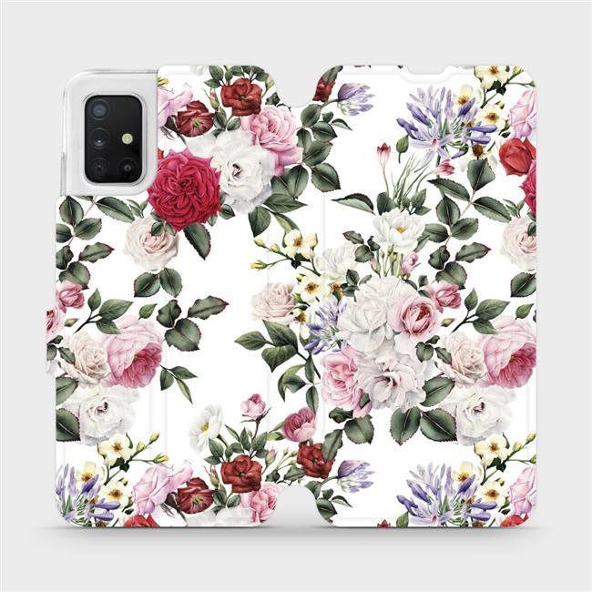 Flip case for Samsung Galaxy A51 - MD01S Rose on white (5903516122066)