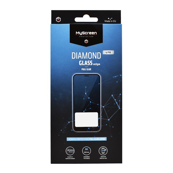 Protector de ecran pentru Samsung Galaxy A23 5G (SM-A236F) / Galaxy M33 (SM-M336) / Galaxy M13 (SM-M135) Myscreen Diamond Glass Lite Edge (2.5d, lipici complet, 0.33mm, 9h) negru, MD6713 DGLFG, producatori ambalaj